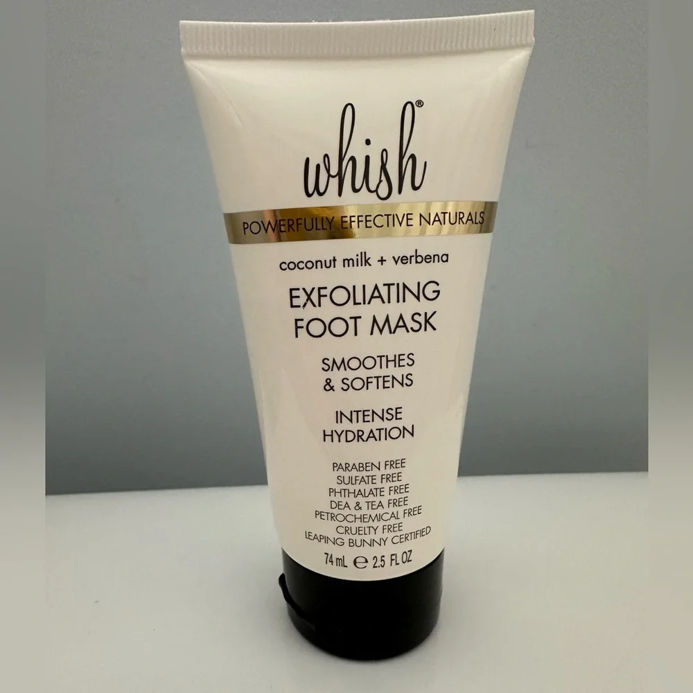 Whish Exfoliating Foot Mask, Smoothes & Softens, intense Hydration, 2.5 oz